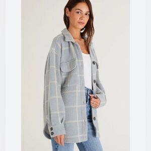 Z SUPPLY Tucker Flannel Shirt Jacket in Blue Morning Fog - Size XS